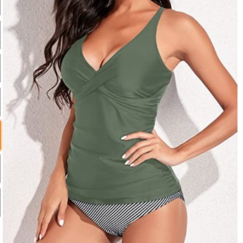 Yonique Swimsuit for Women Tummy Control Two Pieces size Small NWT